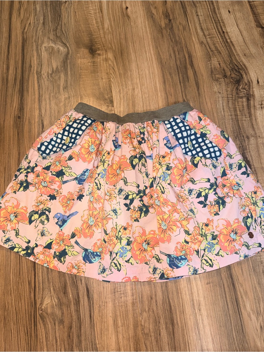 Matilda Jane Skirt 8 Makayla skirt  floral pink girls skirt birds